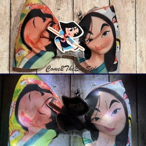 Mulan Hairbow, Mulan Bow, Princess Hair Bow, Princess Bow, Princess Party, Princess Birthday, Mulan Birthday Party, Mulan Mickey ear