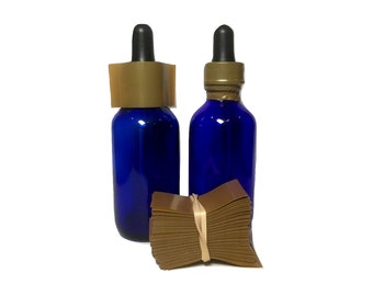 125+ [3/4" - 1" Diameter] Gold 45 x 23 mm Essential Oils, Boston Round Bottles, Tinctures and Many Other Liquid Bottles Shrink Bands