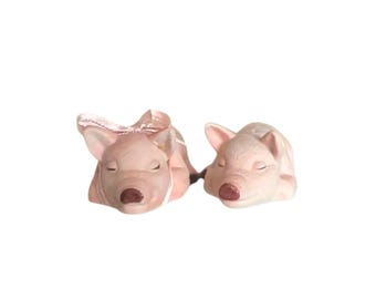 Vintage Ceramic Pig Salt and Pepper Shaker Set Of 2 | Retro Kitchen Decor | Housewarming Gift | Eclectic Kitchen