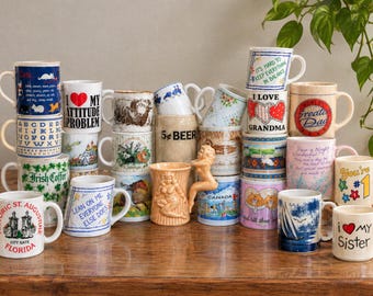 Vintage Kitsch Coffee Mugs | Choose Your Own 1980s 1990s Novelty Cup | Retro Kitchenware Collectible Gift Selection