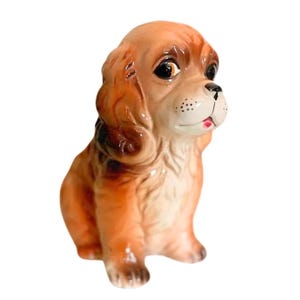 Vintage Cocker Spaniel Dog Planter: Hand Painted, Retro Dog Decor, Housewarming Gift Animal Lover