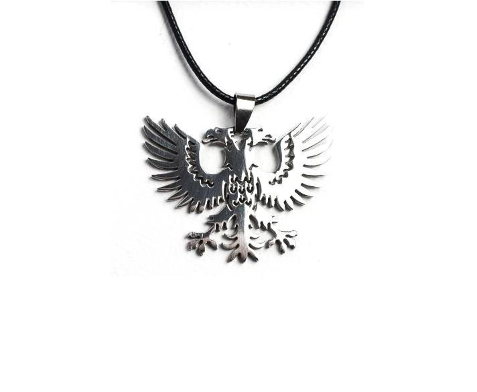 Double Eagle Pendant Necklace Men Mens Necklace Leather Etsy