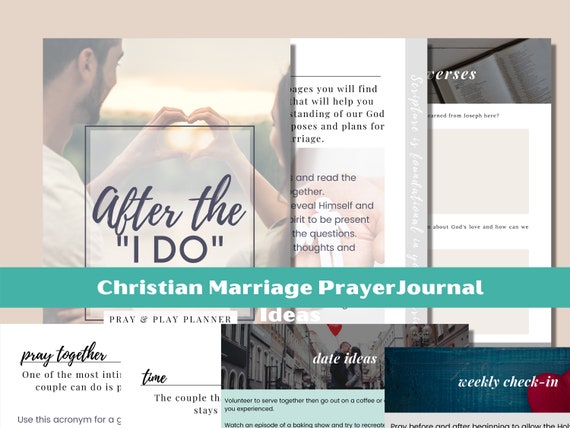 25 Pages Biblical Christian Marriage Planner, Prayer Workbook Journal, Marriage Planner, Digital PDF