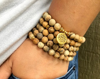 108 Mala Yoga bracelet, Mala bracelet, Bracelet for woman, Prayer beads, Bead bracelet, Yoga jewelry, Gift Ideas, Woman bead bracelet
