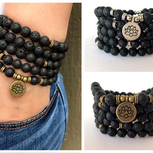 STRENGTH Lava rock bracelet, Mala bracelet, Yoga bracelet, Bracelet for men, Bead bracelet for women, Yoga jewelry, Mala for men/unisex