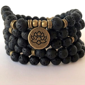 STRENGTH Lava rock bracelet, Mala bracelet, Yoga bracelet, Bracelet for men, Bead bracelet for women, Yoga jewelry, Mala for men/unisex