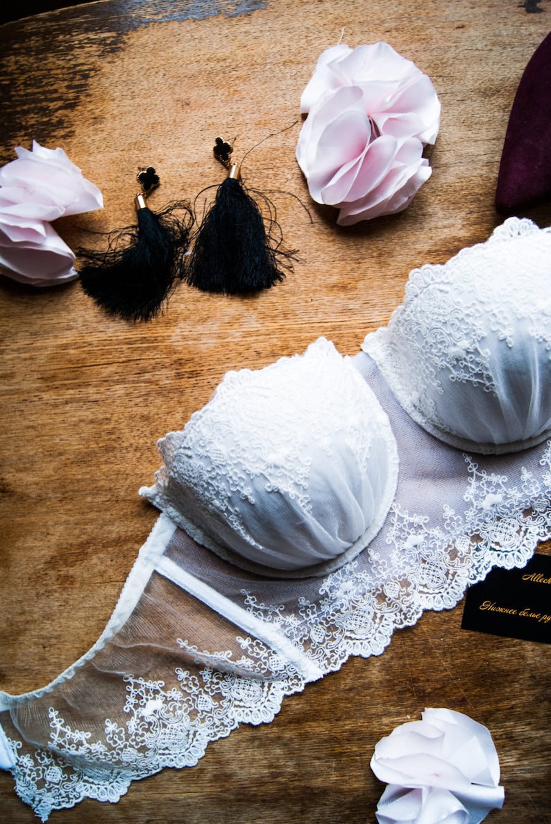 Push up Bra Wedding Bra Bridal Lingerie White Bustiesr Etsy
