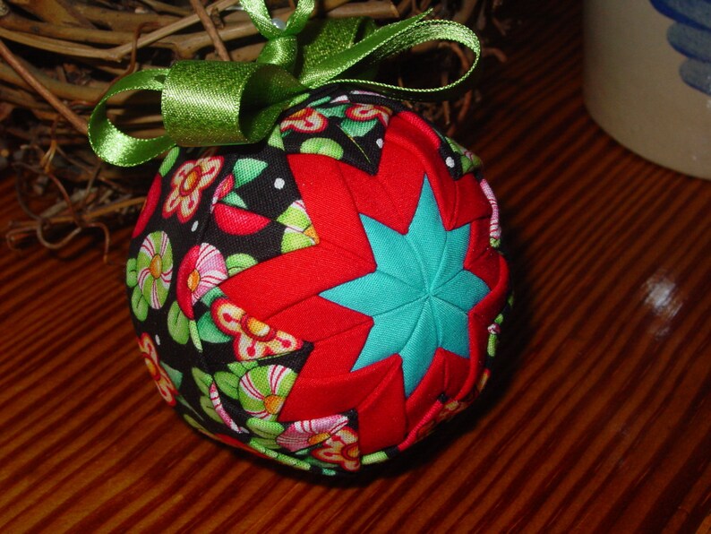 Quilted Ball Ornament Etsy