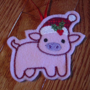 Pig felt ornament