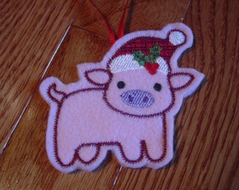 Pig felt ornament