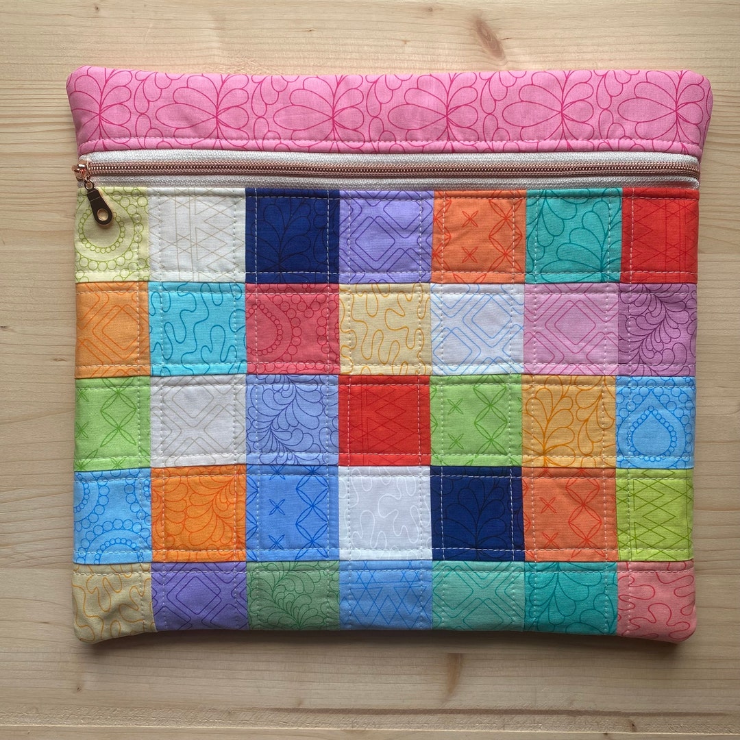 Quilted Project Bag Cross Stitch Project Bag Rainbow Etsy