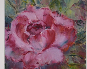 Original Oil Painting – Pink Peony, Impressionist Floral Art (11.8x15.7 in)