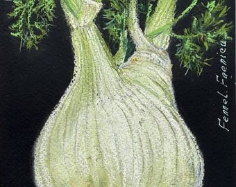 Original Pastel Portrait - Fennel | Botanical Portraits | Everyday Poetry collection