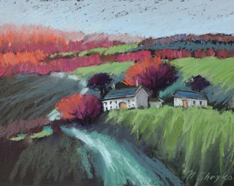 Farm. Autumn landscape.