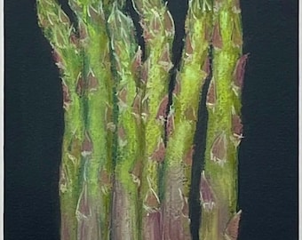Original Pastel Portrait - Asparagus | Botanical Portraits | Everyday Poetry collection