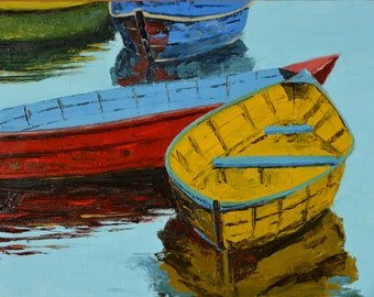 By the River: Wooden Boats at the Pier.