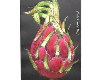 Original Pastel Painting – Dragon Fruit | Botanical Portraits | Everyday Poetry collection