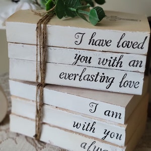 Lenkyin Rustic Wedding Decor DIY Book Stack for Wedding Table Decor,White  Wooden Books for Rustic Wedding Decoration,Wedding Centerpieces :  : Home
