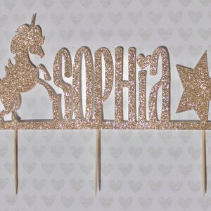 Unicorn Cake Topper- Glitter//Personalized//I believe in unicorns//unicorn party//baby shower//