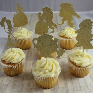 Die Schöne und das Biest Cupcake Toppers/Die Schöne und das Biest Party/Die Schöne und das Biest