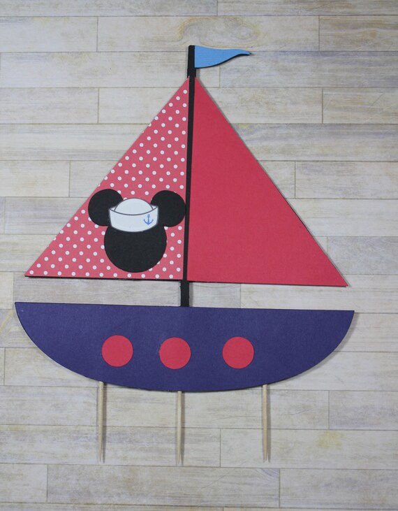 Náutica Mickey Cake Topper / Ahoy es un niño / Es un niño / | Etsy México