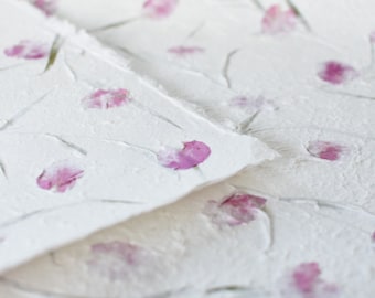Handmade Mulberry Paper with Bougainvillea Petals, 30x22, Bookbinding Paper