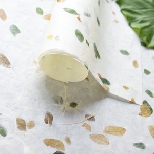 25&quot; x 18.5&quot; Mulberry paper with tamarind leaf design, natural white base