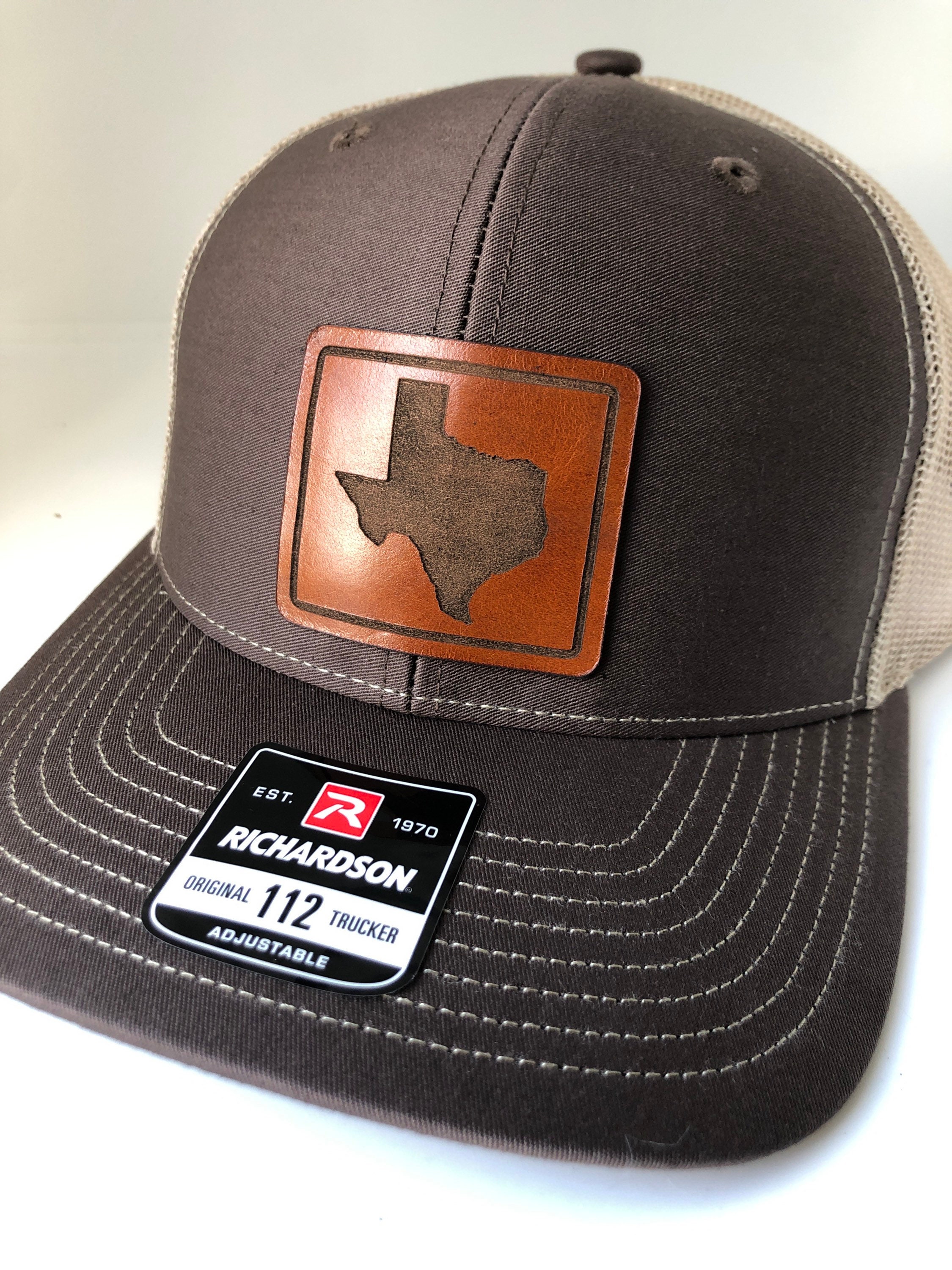 Texas leather patch hat. Texas hat gift for Texans. Richardson Etsy