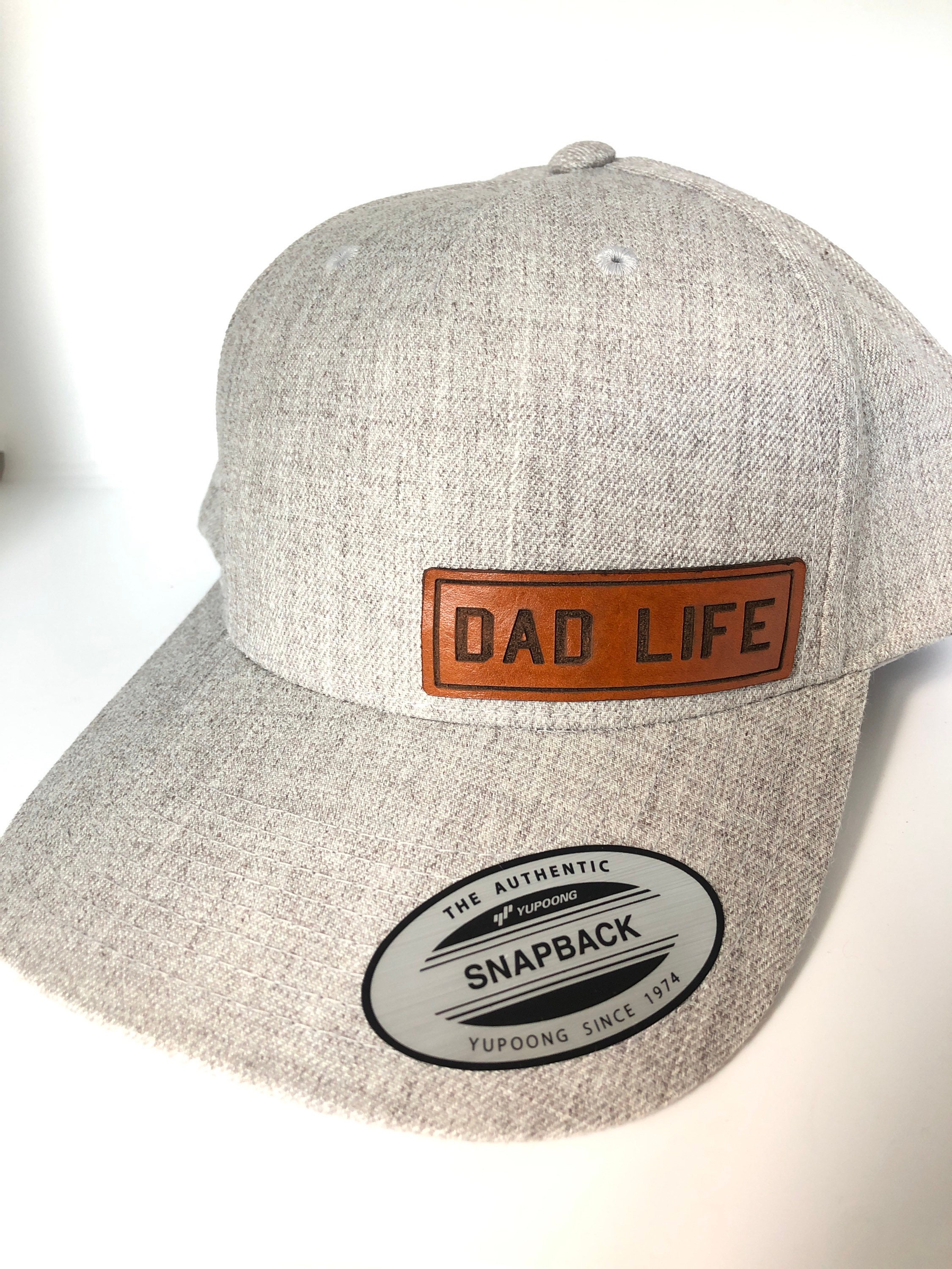 Dad life hat Yupoong SnapBack hat for dad. Dad life leather | Etsy
