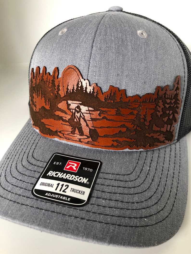 Fly Fishing Leather Patch Hat. Fly 