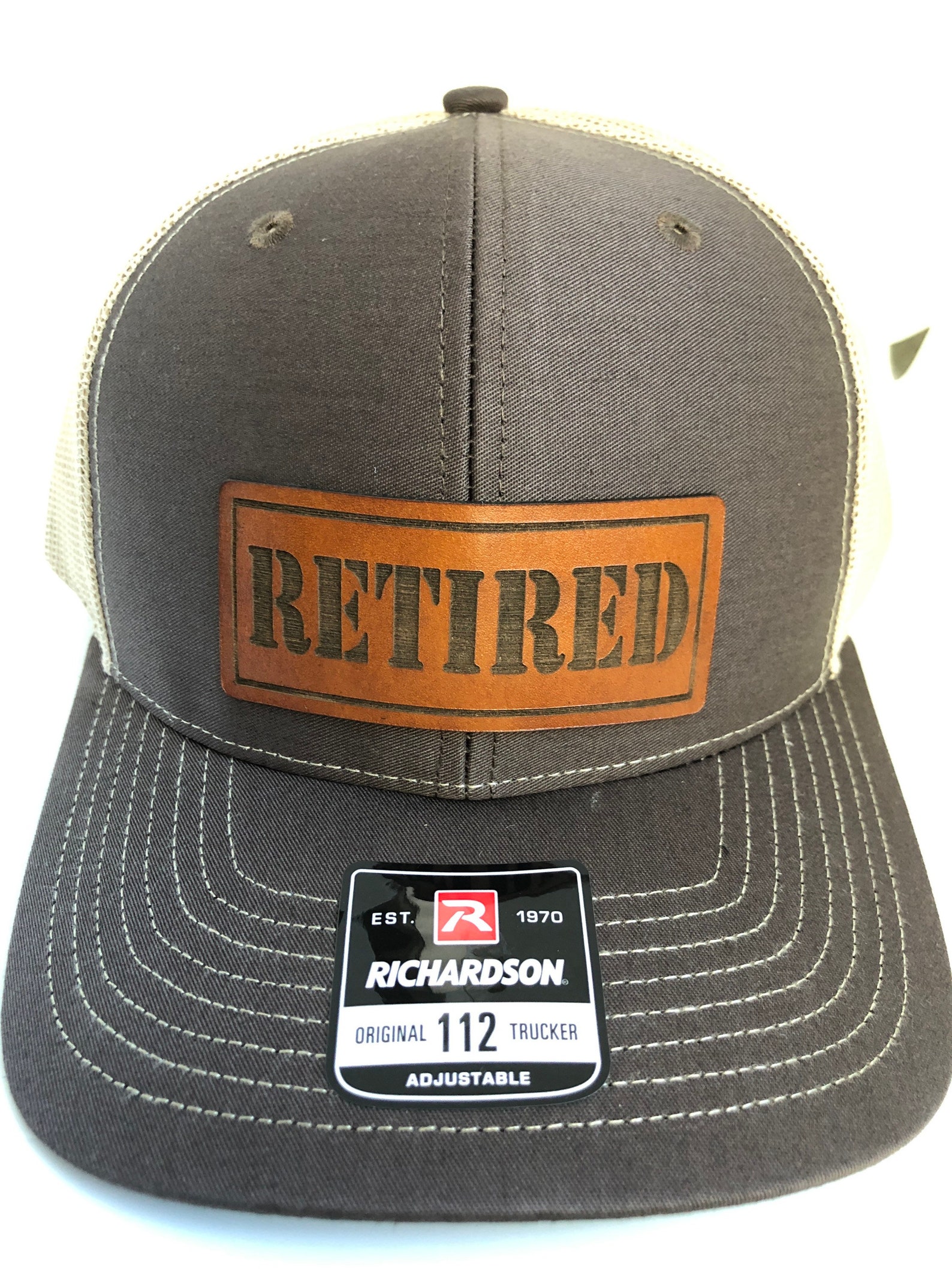 Retired leather patch hat retirement gift hat. Gift for Etsy
