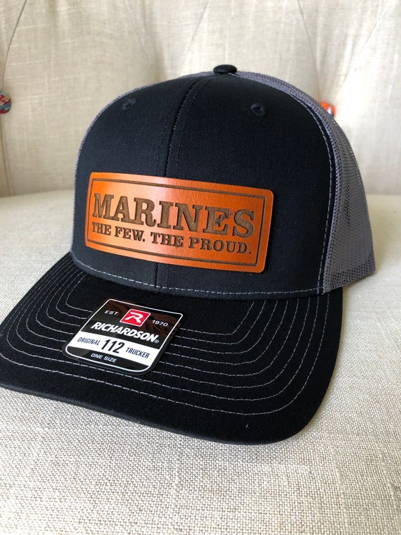 B/G: Usmc Leather Patch Hat. United 