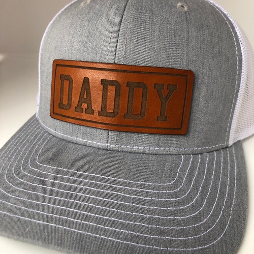 thumbnail image 2 of Custom Papa Leather Patch Trucker Hat - Personalized Father Baseball Cap Adjustable 2 of 11