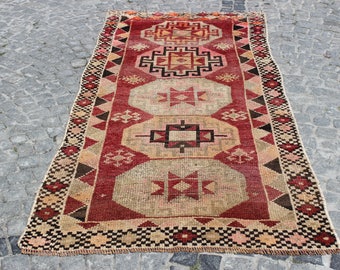 Alfombra Kilim kurda vintage, tejida a mano en lana, 2,3 x 1,1 m