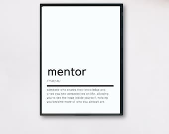 Mentor Definition, Printable Wall Art, Mentor Poster, Mentor Quote, Mentor Printable, Mentor Gift, Home Wall Art, Wall Decor