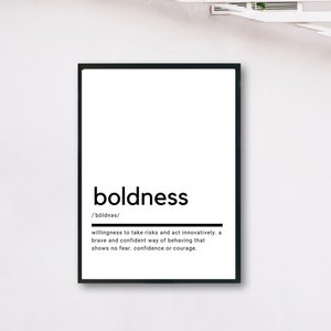 Boldness Definition, Printable Wall Art, Boldness Poster, Boldness ...