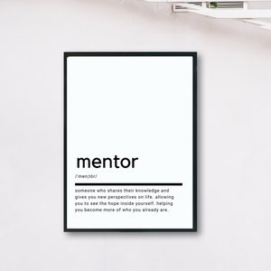 Mentor Definition, Printable Wall Art, Mentor Poster, Mentor Zitat, Mentor Printable, Mentor Geschenk, Home Wall Art, Wanddekoration