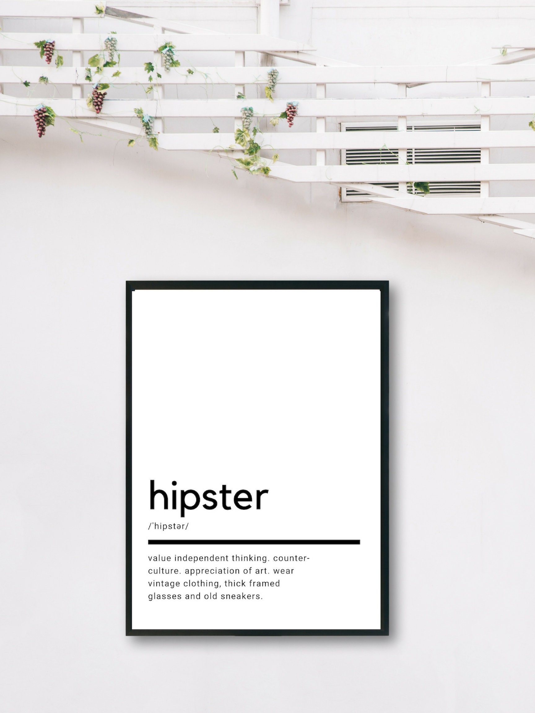 Hipster Definition Printable Wall Art Hipster Print Funny Etsy