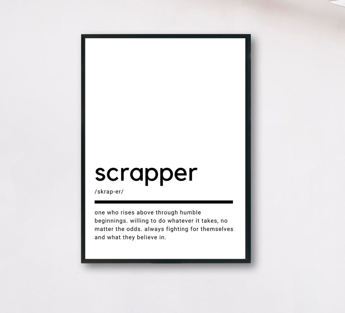Scrapper Definition Printable Wall Art Scrapper Poster Etsy