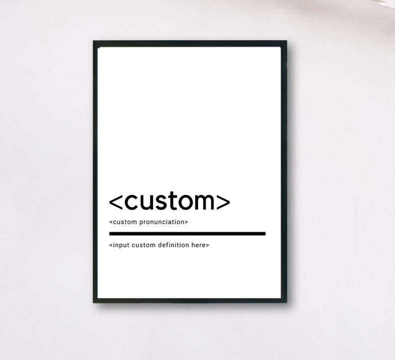 Customized Word & Definition Printable Wall Art Poster Etsy