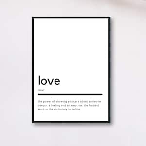 Definição de amor, arte de parede para impressão, impressão de amor, pôster de amor, citação de amor, impressão de amor, arte de parede de amor, decoração de parede