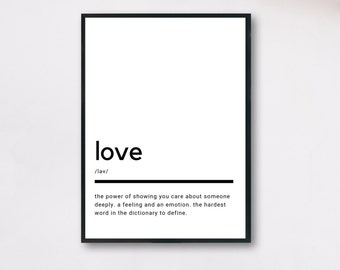 Love Definition, Printable Wall Art, Love Print, Love Poster, Love Quote, Love Printable, Love Wall Art, Wall Decor