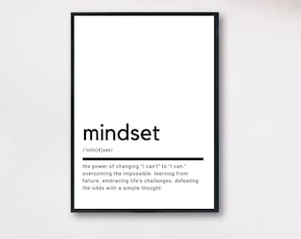 Mindset Definition, Printable Wall Art, Mindset Poster, Mindset Quote, Mindset Printable, Mindset Lover Gift, Mindset Wall Art, Wall Decor