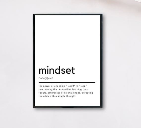 Mindset Definition Printable Wall Art Mindset Poster Etsy