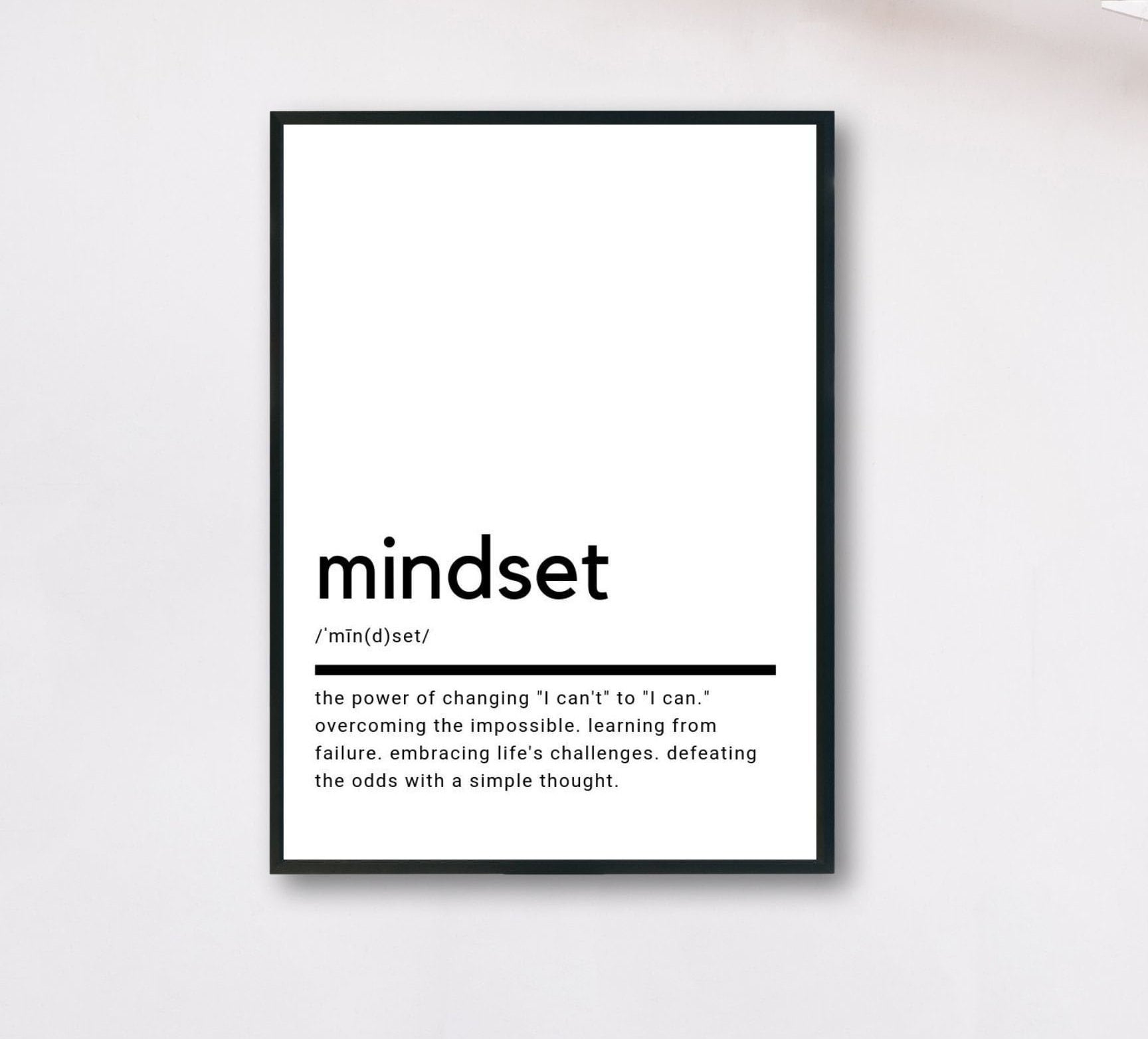 Mindset Definition Printable Wall Art Mindset Poster Etsy