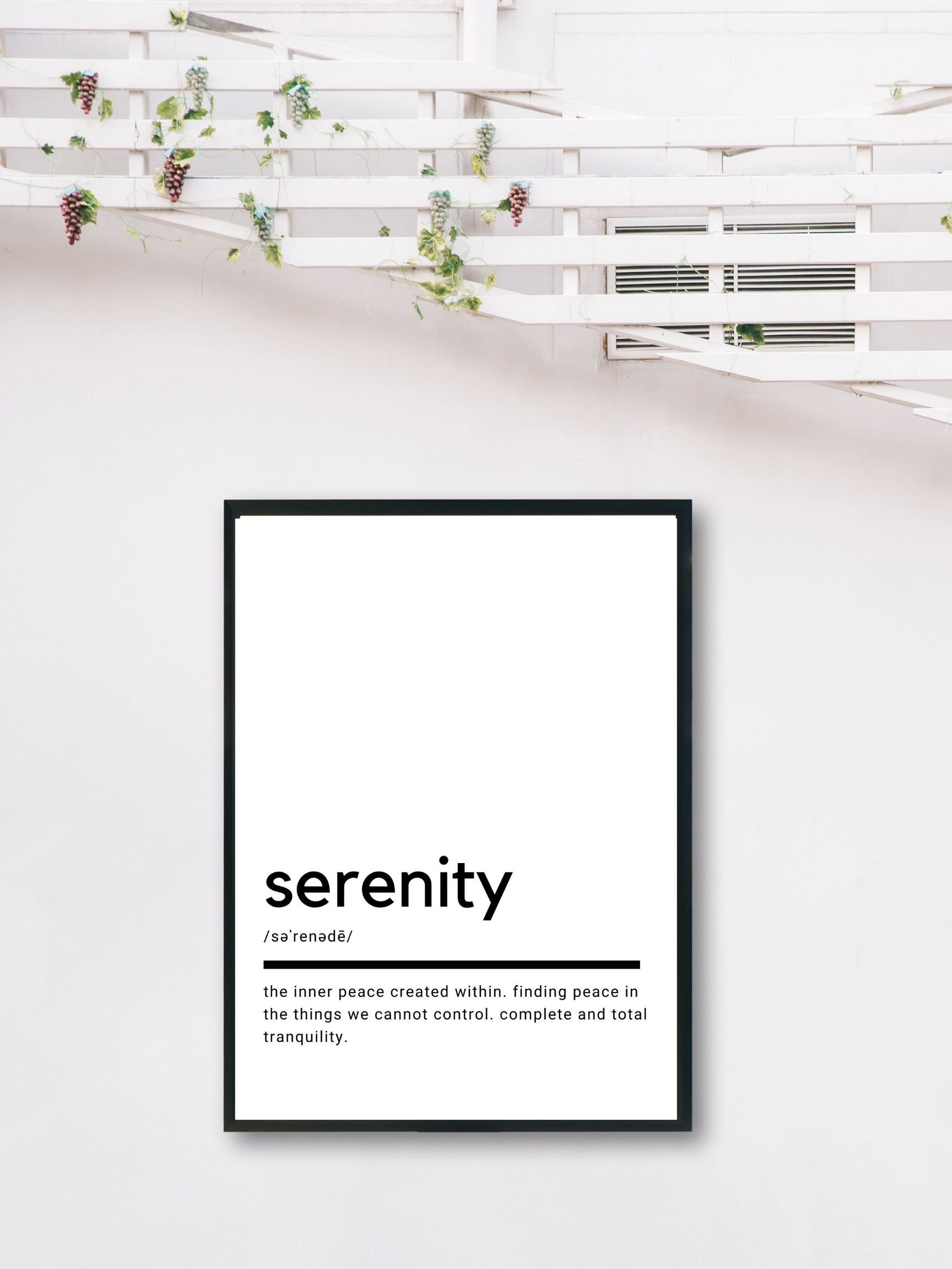 Serenity Definition Printable Wall Art Serenity Poster Etsy