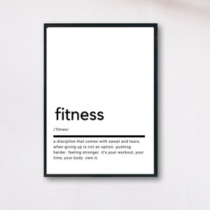 Fitness Definition, Printable Wall Art, Fitness Poster, Fitness Quote, Fitness Printable, Fitness Wall Art, Wall Decor