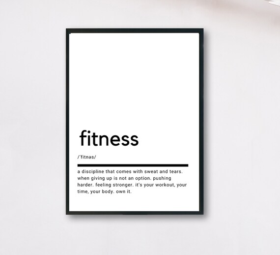 Fitness Definition Printable Wall Art Fitness Poster Etsy