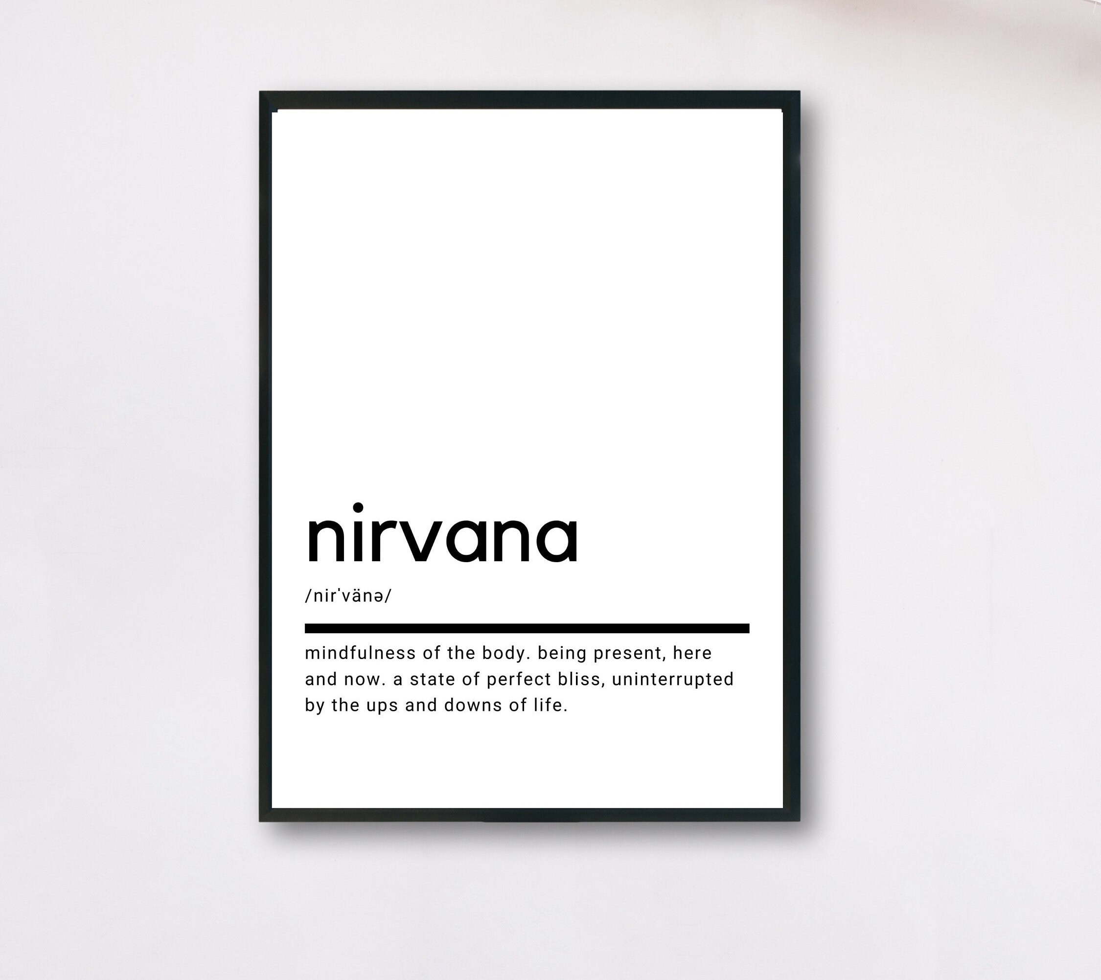 Nirvana Definition Printable Wall Art Nirvana Poster Etsy
