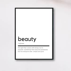 Beauty Definition, Printable Wall Art, Beauty Poster, Beauty Quote, Beauty Printable, Beauty Gift, Beauty Wall Art, Wall Decor